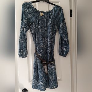 Michael Kors paisley tunic dress with belt sz. M